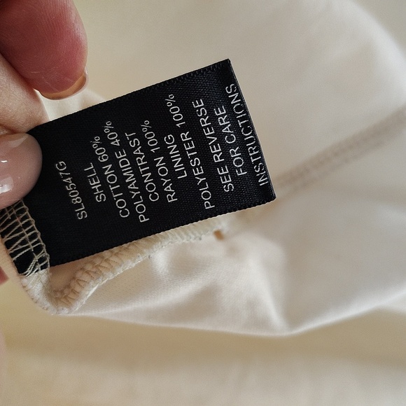 Ark & Co Mini A Line Skirt Size Small Cream Brocade Lace Overlay Lined - Picture 3 of 4